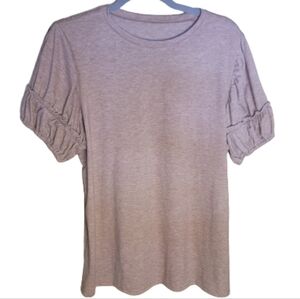Sunborui Brown Rushed Short Sleeve T shirt.   NWT